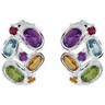 Amethyst, Citrine, Peridot, Sky Blue Topaz and Brazilian Garnet Earrings Ref 361917