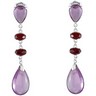 Genuine Amethyst and Brazilian Garnet Earrings Ref 860898