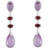 Genuine Amethyst and Brazilian Garnet Earrings Ref 860898