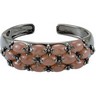 Genuine Chocolate Chalcedony Hinged Cuff Bracelet Ref 697123