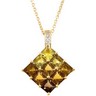 Genuine Multi Color Quartz and Diamond Pendant Ref 748423