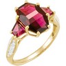 Genuine Brazilian Garnet and Diamond Ring Ref 697601