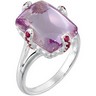 Genuine Rose De France Quartz and Brazilian Garnet Ring Ref 834480