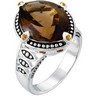 Genuine Smoky Quartz, Citrine and Madeira Citrine Ring Ref 615748