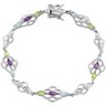 Genuine Amethyst, Peridot and Sky Blue Topaz Bracelet Ref 810602