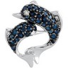Genuine Sapphire and Diamond Dolphin Pendant Ref 624678