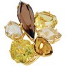 Smoky Quartz, Lime Quartz, Rutilated Quartz and Honey Quartz Ring Ref 891550