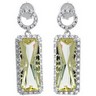 Genuine Lime Quartz and Diamond Earrings Ref 981470