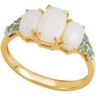 Genuine Opal, Swiss Blue Topaz and Diamond Ring Ref 113400