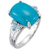 Genuine Chinese Turquoise and Swiss Topaz Ring Ref 857461