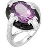 Genuine Amethyst and Onyx Ring Ref 770516