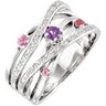 Genuine Amethyst, Pink Tourmaline and Diamond Ring Ref 714653