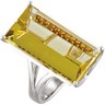 Genuine Lime Quartz and Citrine Ring Ref 401576