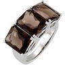 Sterling Silver Genuine Smoky Quartz Ring 10 x 8mm Ref 718857