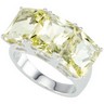 Sterling Silver Genuine Lime Quartz Ring 10 x 8mm Ref 848120