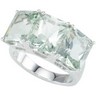 Sterling Silver Genuine Green Quartz Ring 10 x 8mm Ref 377405