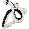Genuine Black Spinel and Diamond Snake Ring Ref 882416