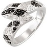 Genuine Black Spinel and Diamond Snake Ring Ref 484999