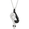 Genuine Black Spinel and Diamond 20 inch Necklace Ref 647404