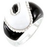 Genuine Onyx and White Agate Ring Ref 731676