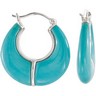 Genuine Chinese Turquoise Hoop Earrings Ref 197030