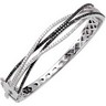 2 CTW Black and White Diamond Bangle Bracelet Ref 686035