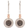 .33 CTW Black and White Diamond Leverback Earrings Ref 455066