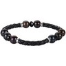 Freshwater Cultured Black Pearl and Onyx Bracelet Ref 647307