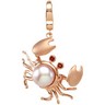 Freshwater Cultured Pearl and Garnet Crab Charm Ref 784907