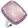 Genuine Rose Quartz and Amethyst Ring Ref 573591