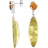 Genuine Lime Quartz and Citrine Earrings Ref 474156