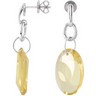 Genuine Lime Quartz Earrings Ref 195541