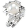Freshwater Cultured Pearl and Diamond Hinged Two Finger Ring Ref 716711
