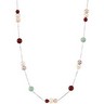 Multi color Cultured Pearl, Genuine Jade and Red Agate 36 inch Necklace Ref 267153