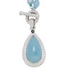 Genuine Milky Aquamarine Necklace Accented with Genuine Sapphire Ref 898153