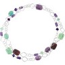 Genuine Fluorite and Rose De France Quartz 42 inch Necklace Ref 347533