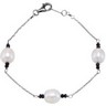 Freshwater Cultured Pearl and Black Spinel Bracelet Ref 845066