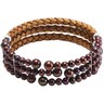 Freshwater Cultured Copper Color Pearl and Leather Cuff Bracelet Ref 548373