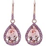 Genuine Morganite and Amethyst Earrings Ref 621359