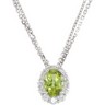 Genuine Peridot and Diamond 18 inch Necklace Ref 410510