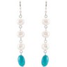 Freshwater Cultured Pearl and Genuine Turquoise Earrings Ref 188848
