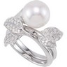 .33 CTW Pearl and Diamond Hinged Two Finger Ring Ref 419777