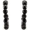 Genuine Onyx Hoop Earrings 25mm Ref 720622