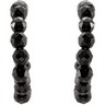 Genuine Onyx Hoop Earrings 25mm Ref 720622