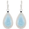 Genuine Aquamarine and Blue Sapphire Earrings 21 x 11 cm Ref 421620
