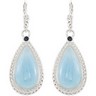 Genuine Aquamarine and Blue Sapphire Earrings 21 x 11 cm Ref 421620