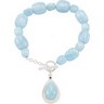 Milky Aquamarine and Blue Sapphire Enhancer on Bead Strand Bracelet Ref 461503