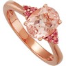 Genuine Morganite and Pink Tourmaline Ring 9 x 7mm Ref 728556