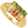 Genuine Bi Color Tourmaline Ring 8 x 4mm Ref 175155