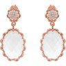 Genuine Checkerboard Clear Quartz Earrings 10 x 14 cm Ref 315699